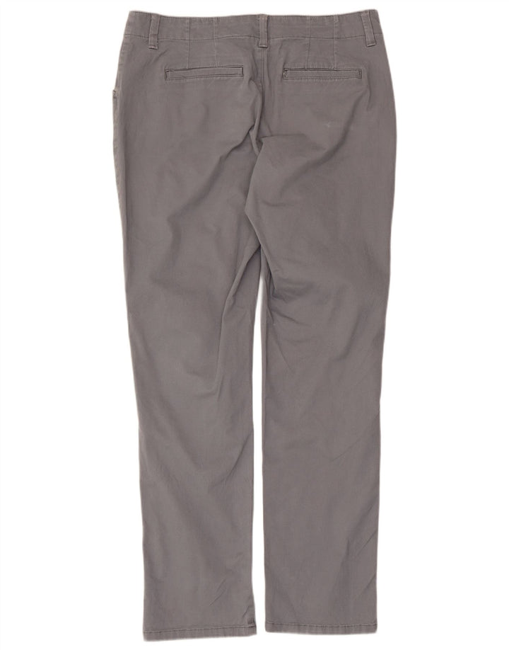 Calça chino reta feminina Lee US 10 grande W34 L30 algodão cinza