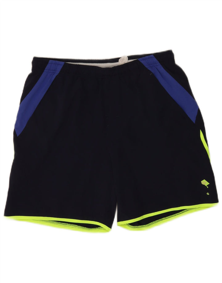 Shorts esportivos masculinos Lotto grande poliéster colorblock azul marinho