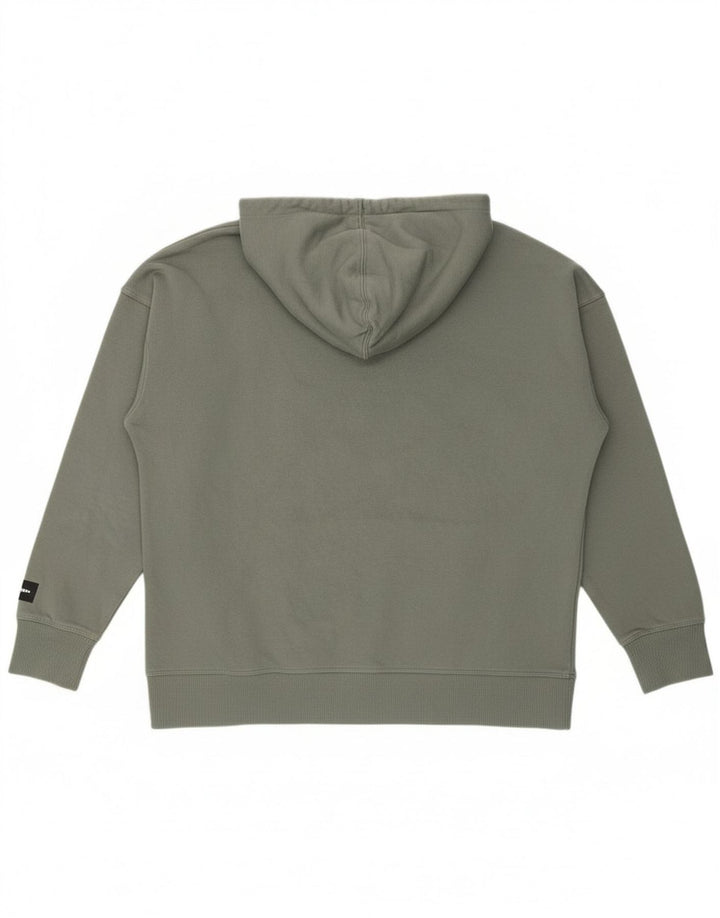 Suéter com capuz gráfico masculino REEBOK algodão cinza médio