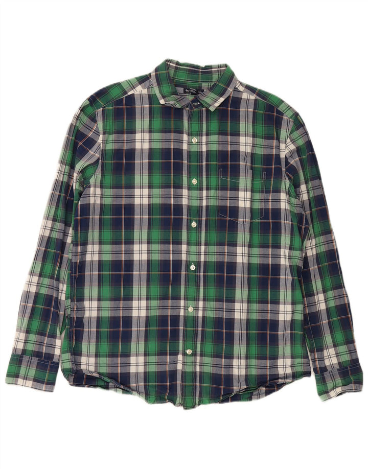 Camisa masculina GAP Classic Fit grande algodão xadrez verde