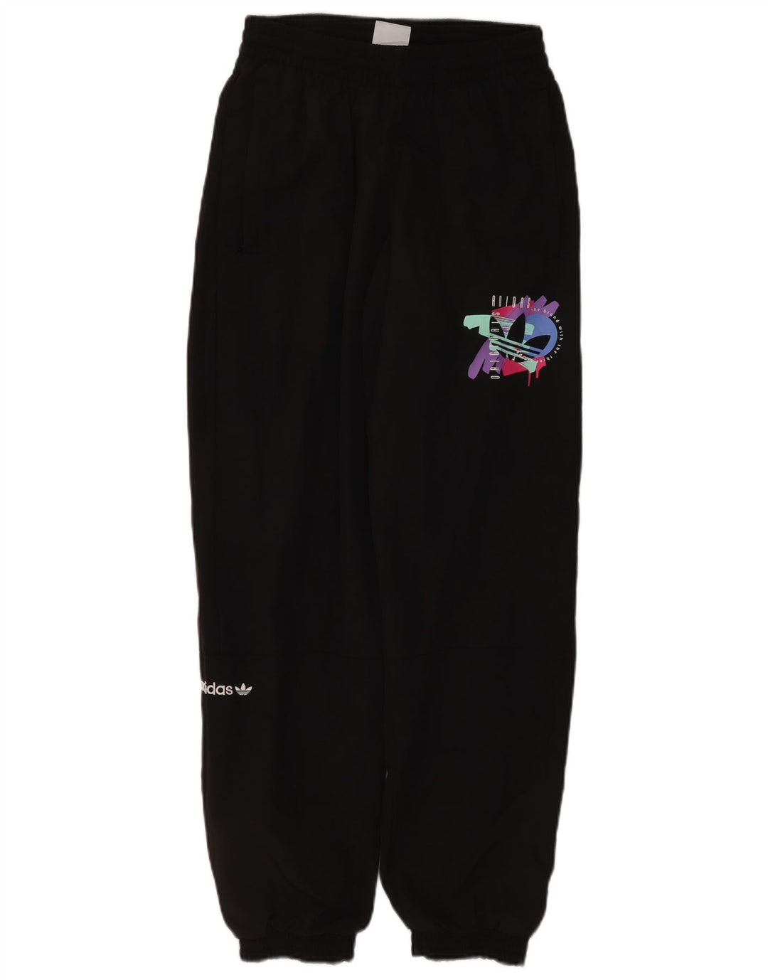 Adidas masculino gráfico agasalho calças joggers pequeno preto poliamida