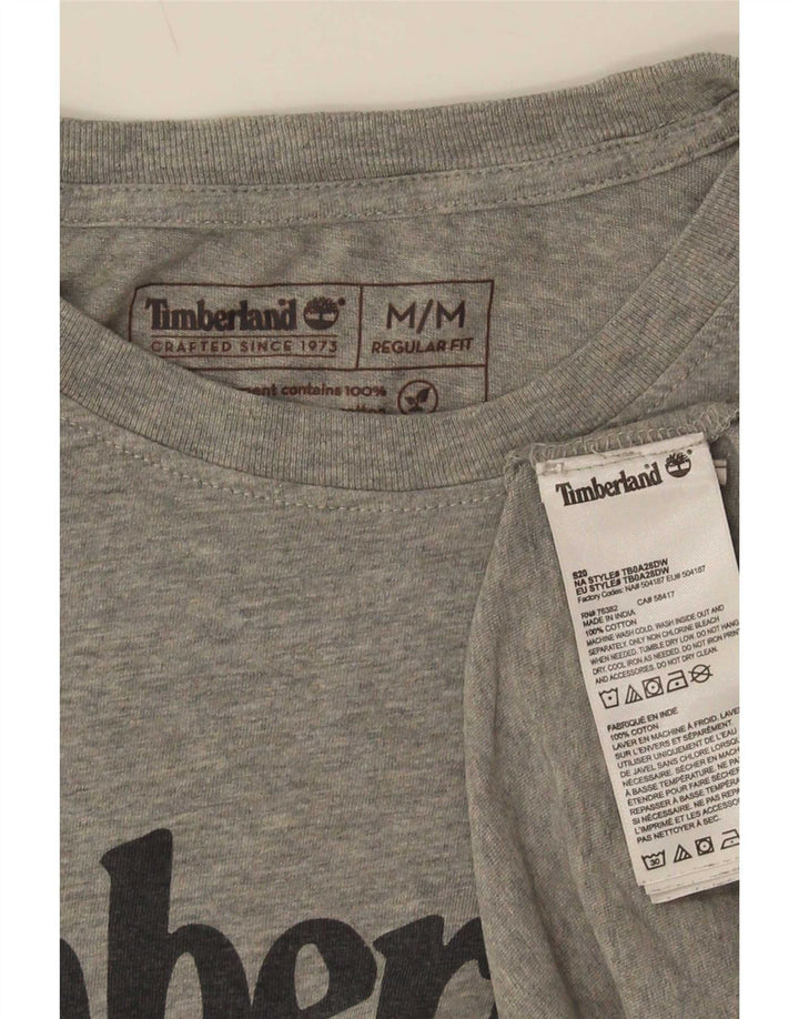 Camiseta masculina Timberland Regular Fit Graphic Top cinza médio algodão