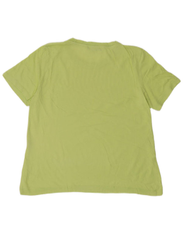 Camiseta feminina Zara UK 12 algodão amarelo médio