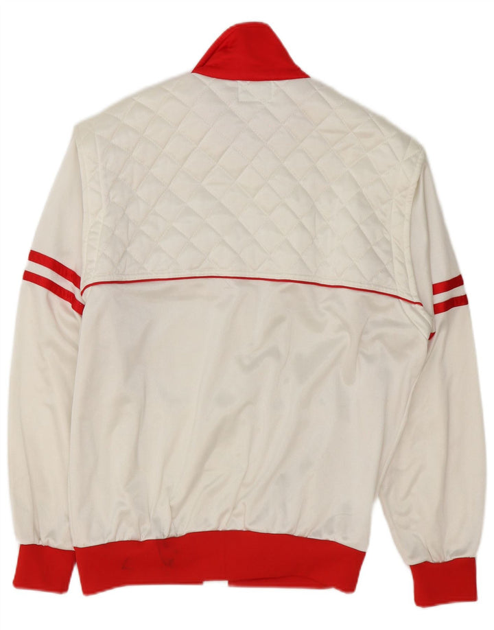 Jaqueta superior de agasalho gráfico masculino vintage IT 48 bloco de cor branco médio
