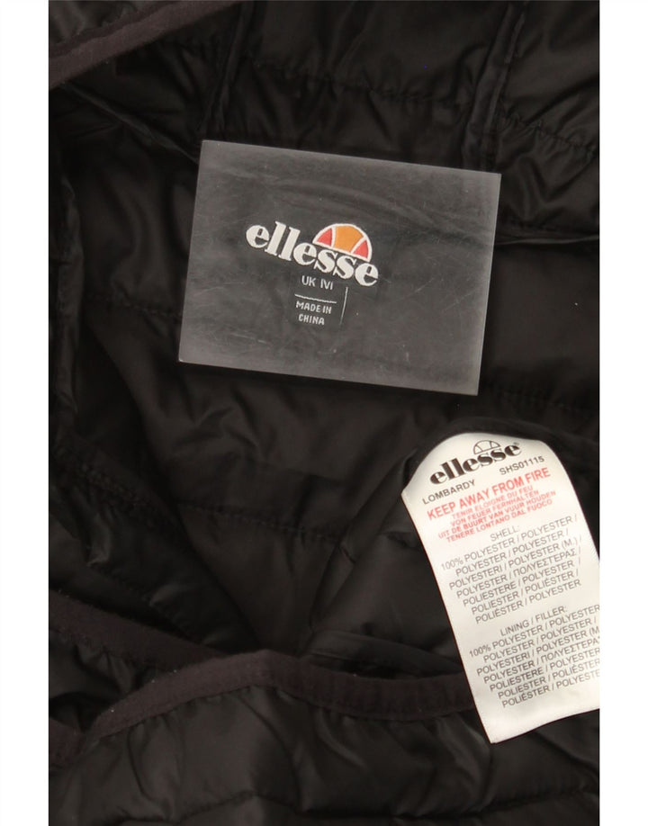Jaqueta masculina acolchoada com capuz Ellesse UK 38 poliéster preto médio