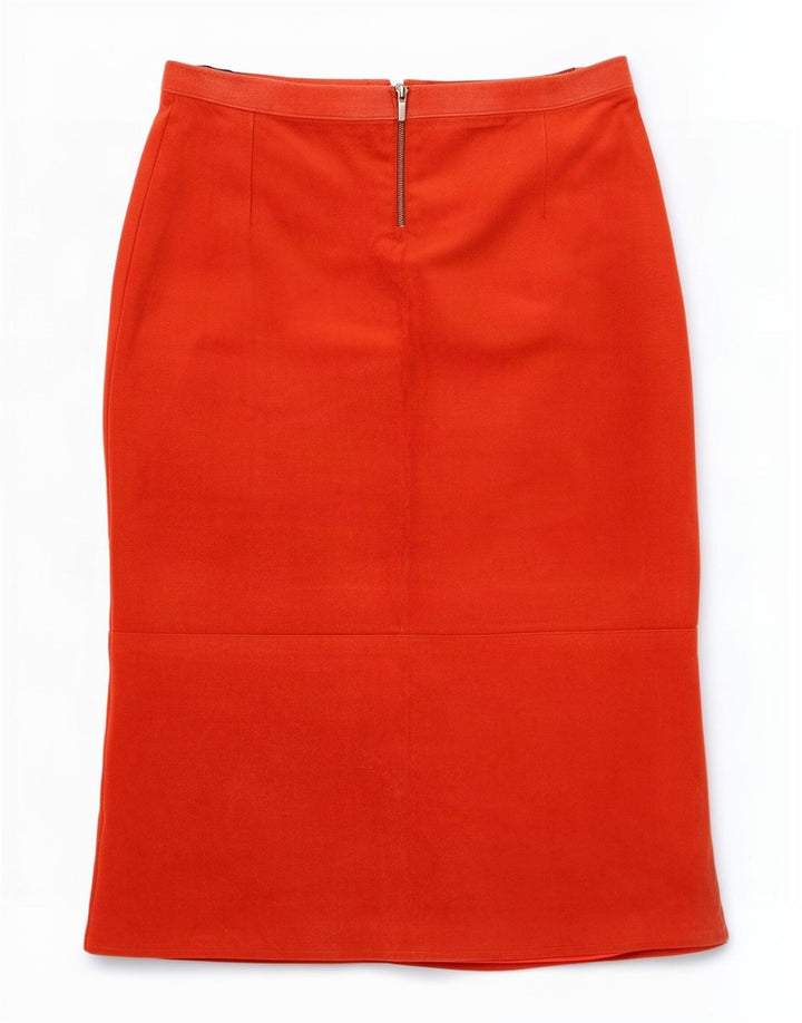 Saia feminina vintage de camurça média W28 vermelha