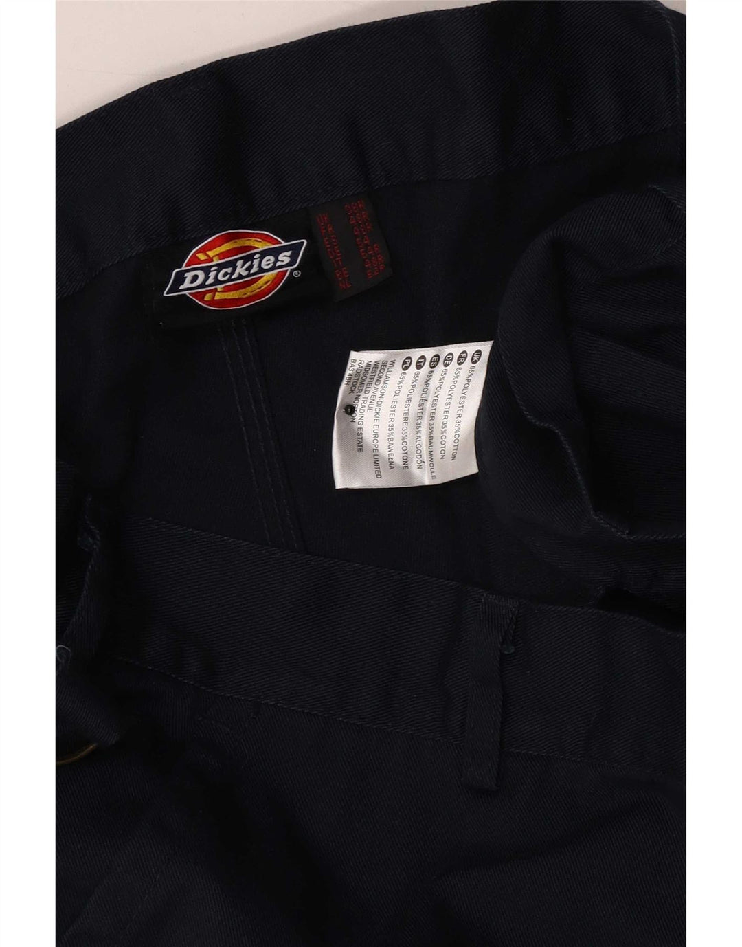 Calças cargo retas masculinas Dickies W38 L30 poliéster azul marinho