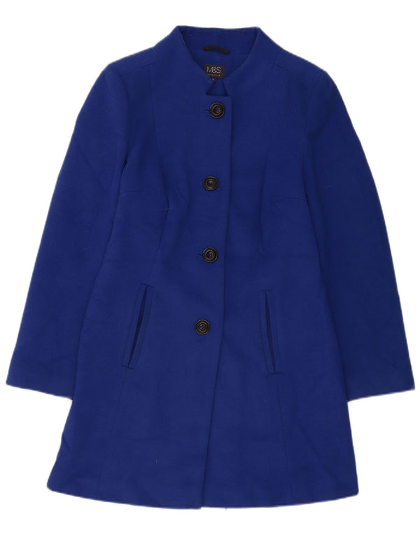 Sobretudo feminino Marks & Spencer UK 8 pequeno azul poliéster