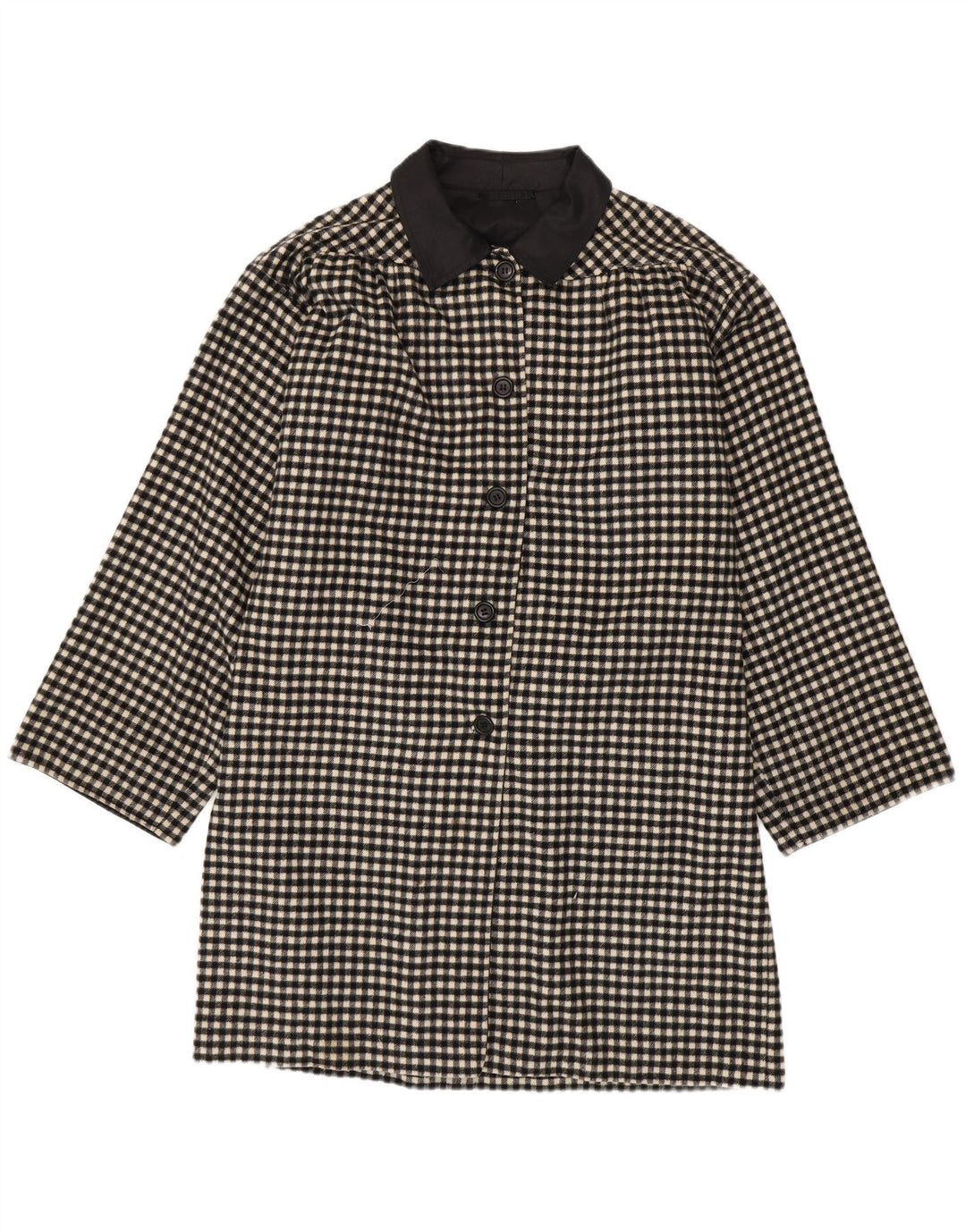 Sobretudo feminino vintage UK 18 XL preto guingão