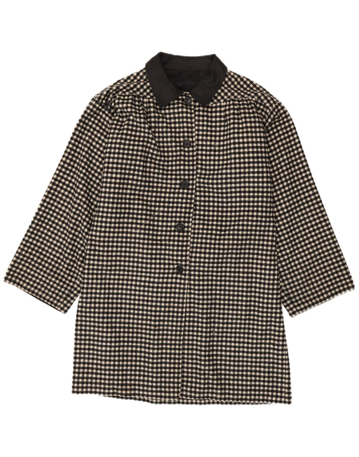 Sobretudo feminino vintage UK 18 XL preto guingão