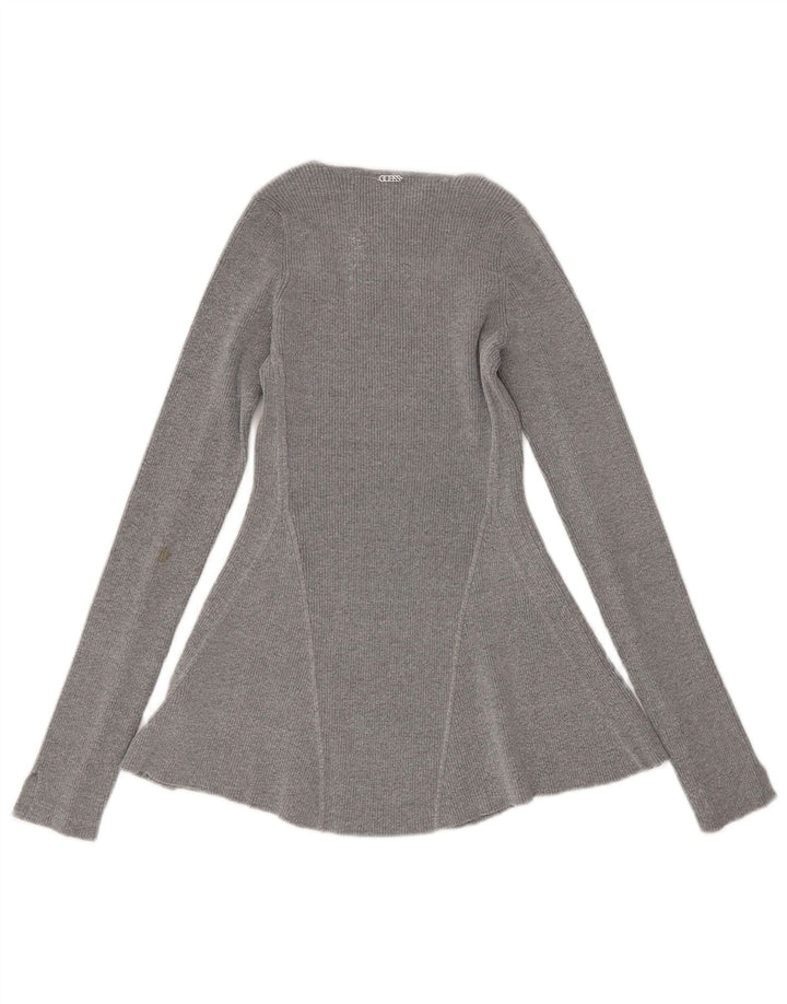 Blusa feminina Guess manga comprida UK 6 XS Viscose cinza
