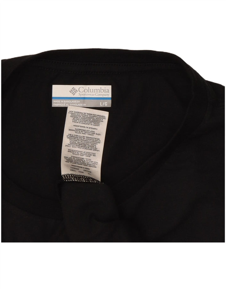 COLUMBIA Mens Graphic T-Shirt Top Large Black Cotton