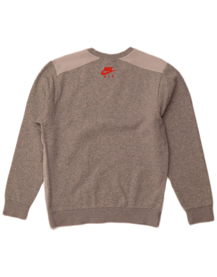 Moletom gráfico masculino NIKE Jumper pequeno cinza colorblock algodão