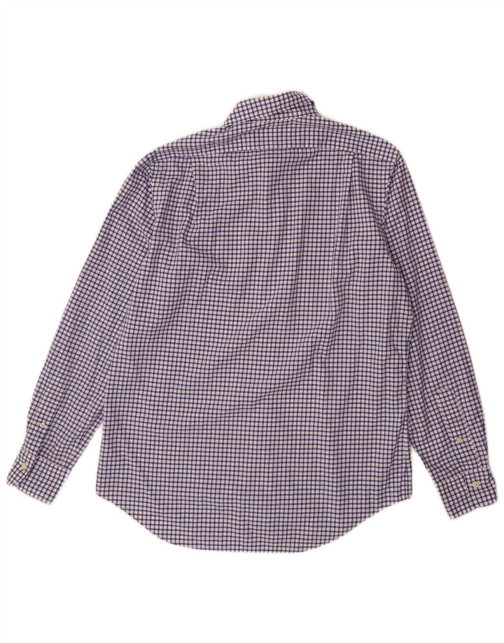 Polo Ralph Lauren Camisa masculina de algodão guingão azul médio
