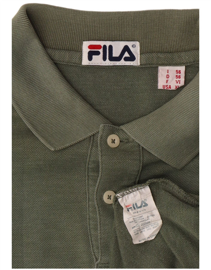 Camisa polo masculina Fila IT 56 XL algodão verde