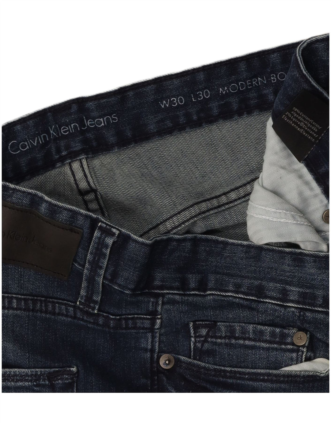 Calça Jeans Modern Bootcut Feminina CALVIN KLEIN W30 L30 Azul Marinho Algodão