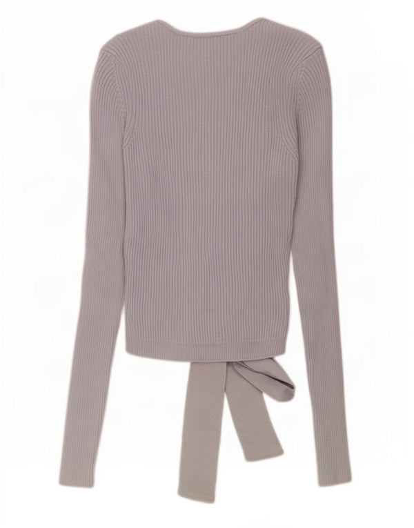 Zara Womens Crop Wrap Cardigan Top Reino Unido 8 Pequeno Azul Viscose