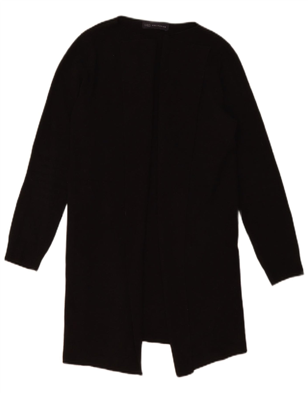 Marks & Spencer Suéter feminino Longline Open Cardigan Reino Unido 10 Pequeno Preto