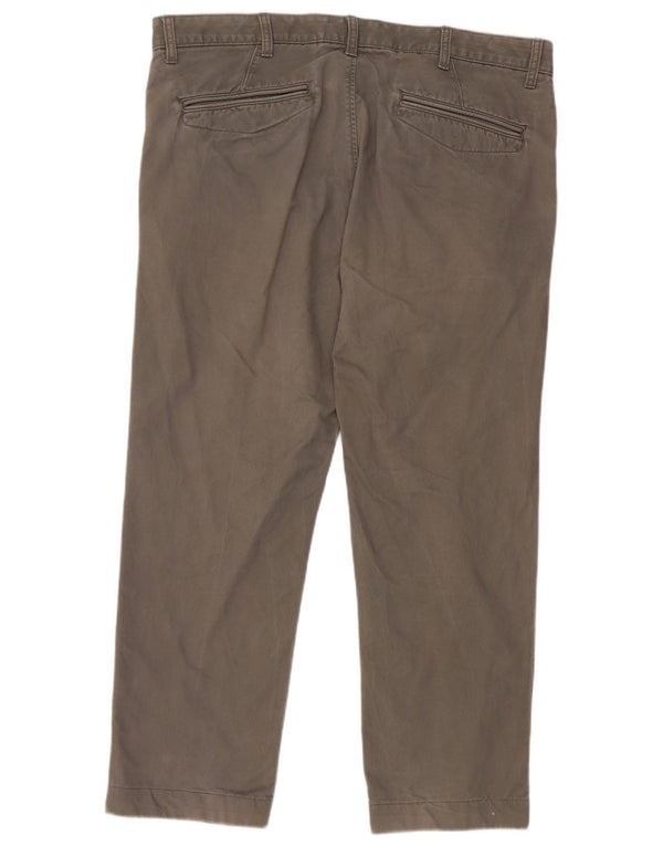 Calça chino reta masculina Marks & Spencer W38 L29 algodão cinza