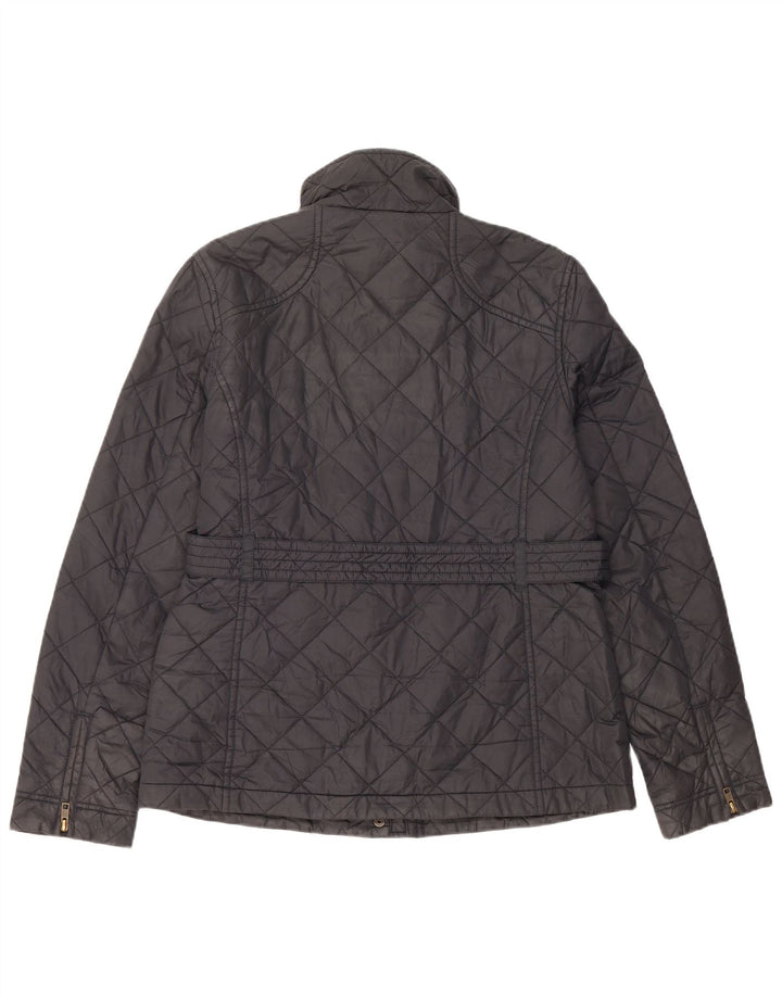 Jaqueta acolchoada feminina Jack Wills Reino Unido 14 grande nylon preto