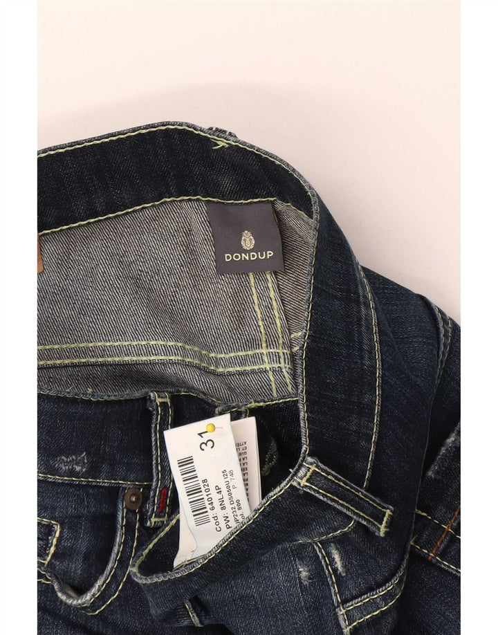 Dondup Mens Slim Jeans W31 L30 Azul Marinho Algodão