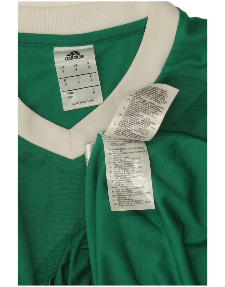 Adidas Mens Climalite Graphic Top Manga Longa Pequeno Verde Listrado Poliéster