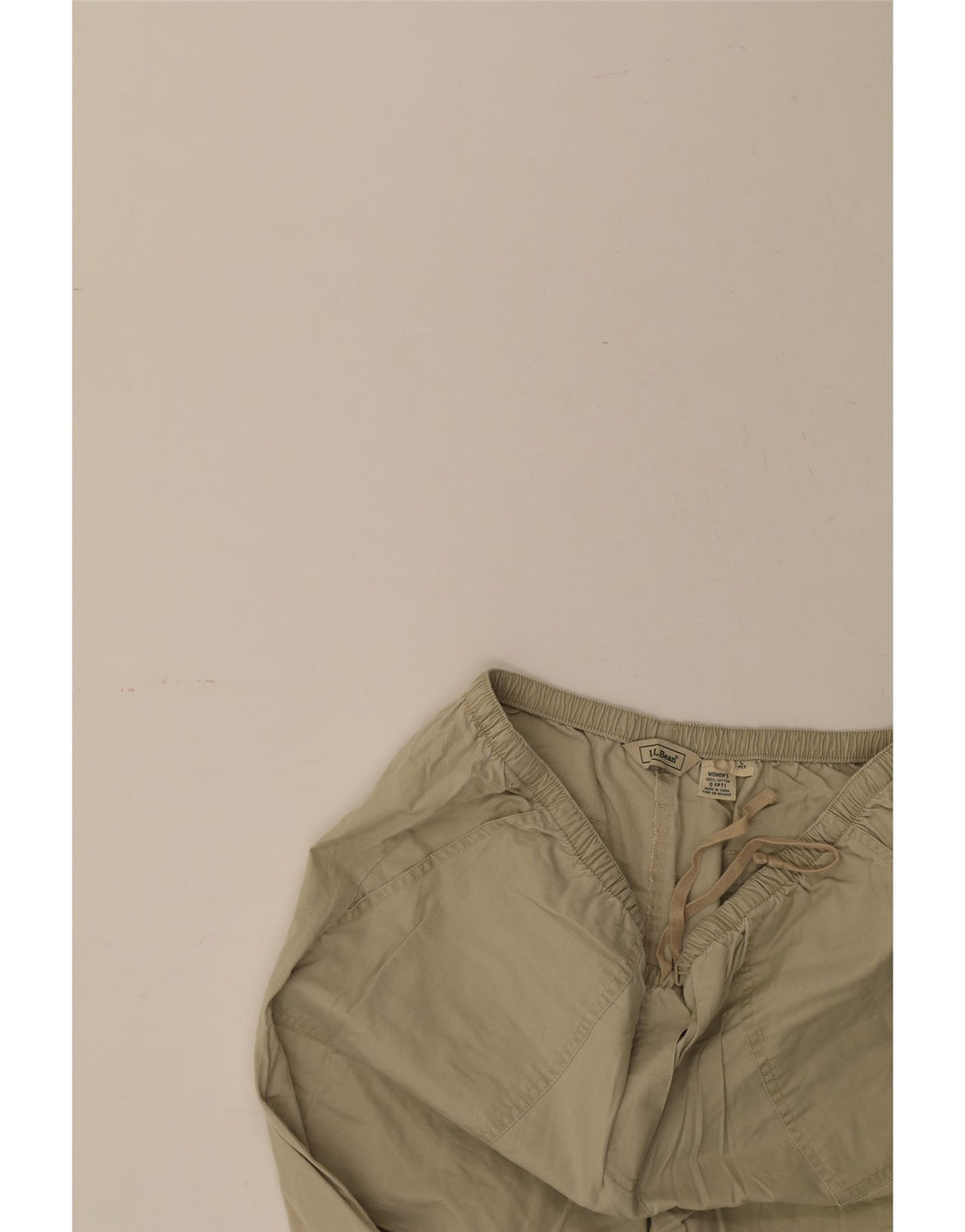 L.L.BEAN Womens Straight Capri Trousers Large W32 L21 Beige Cotton Vintage L.L.Bean and Second-Hand L.L.Bean from Messina Hembry 