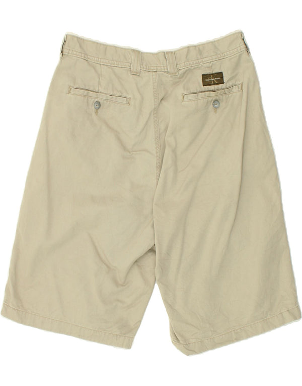 CALVIN KLEIN Mens Chino Shorts W32 Algodão Bege Médio
