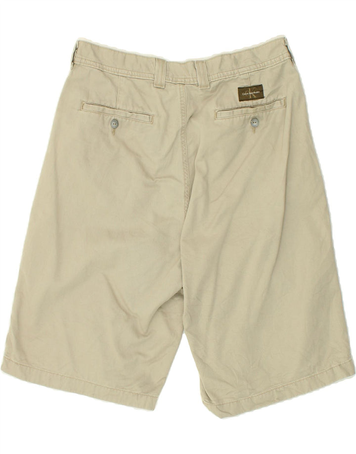 CALVIN KLEIN Mens Chino Shorts W32 Algodão Bege Médio