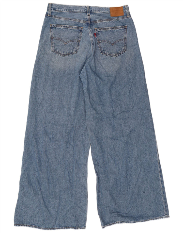 Jeans feminino de perna larga Levi's W28 L32 algodão azul