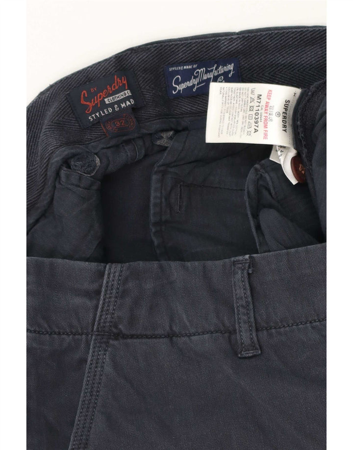 Superdry Mens Chino Shorts W32 Médio Algodão Azul Marinho