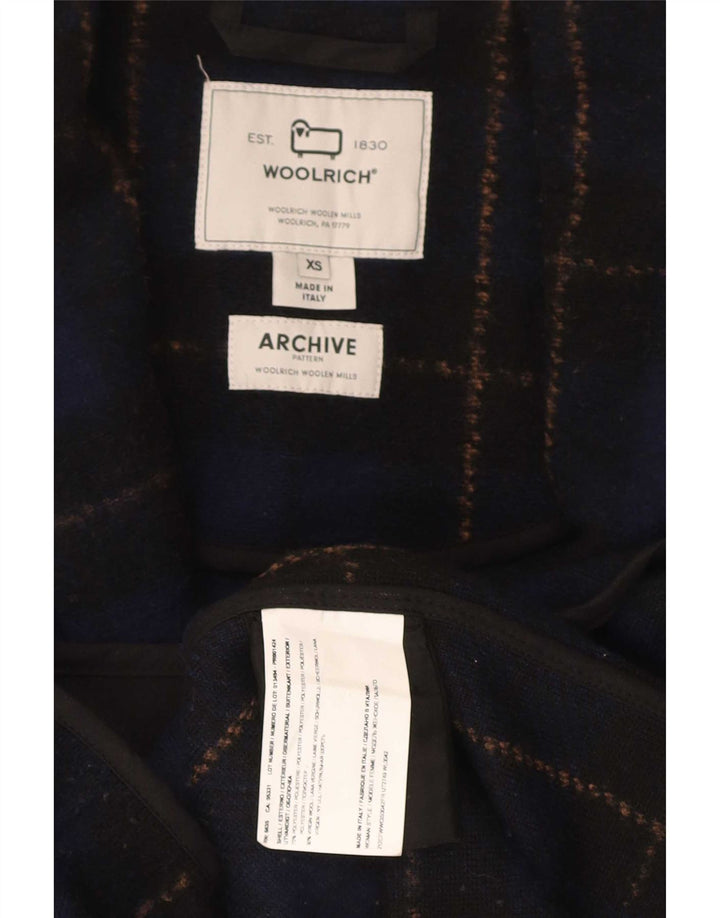 Sobretudo oversized feminino Woolrich UK 6 XS poliéster xadrez azul marinho