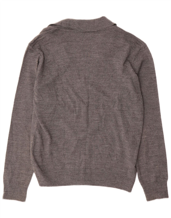 Suéter cardigã masculino El Charro XL lã cinza