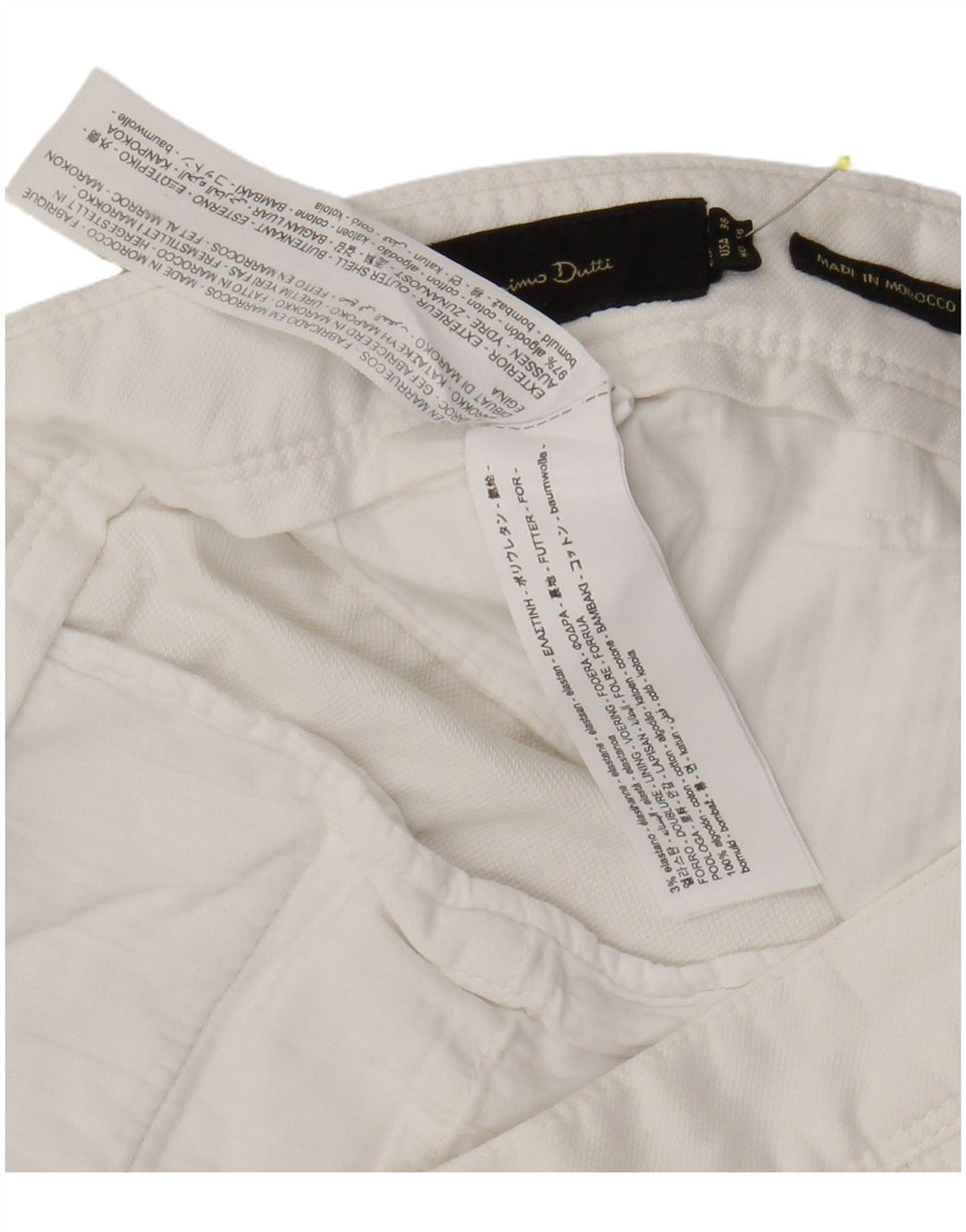 Massimo Dutti Mens Chino Shorts EU 46 XL W38 Algodão Branco