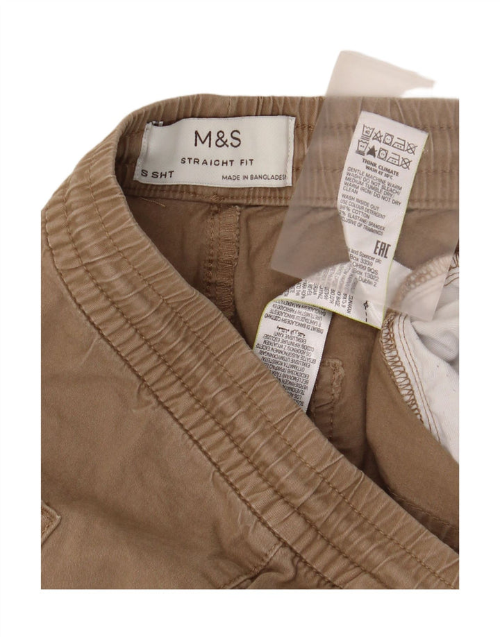 Calça chino masculina Marks & Spencer regular fit reta pequena algodão marrom