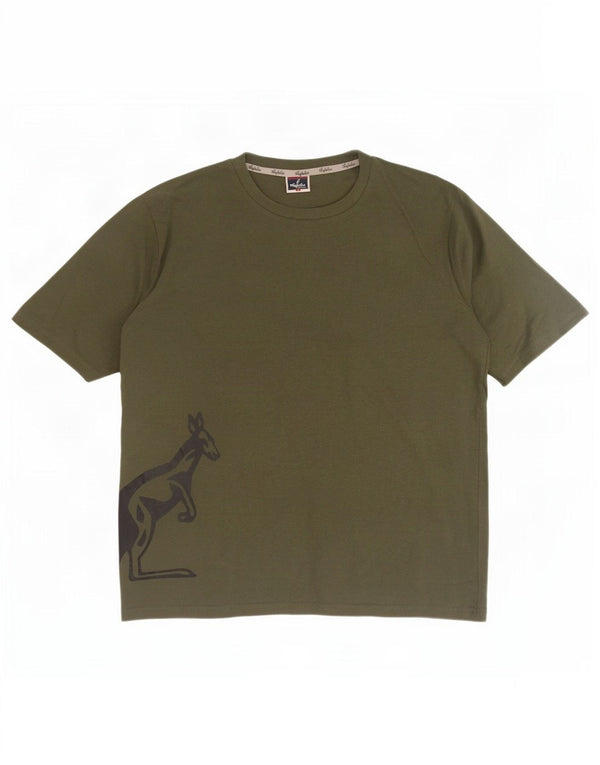 Camiseta gráfica masculina AUSTRALIAN L'ALPINA Top grande de algodão cáqui