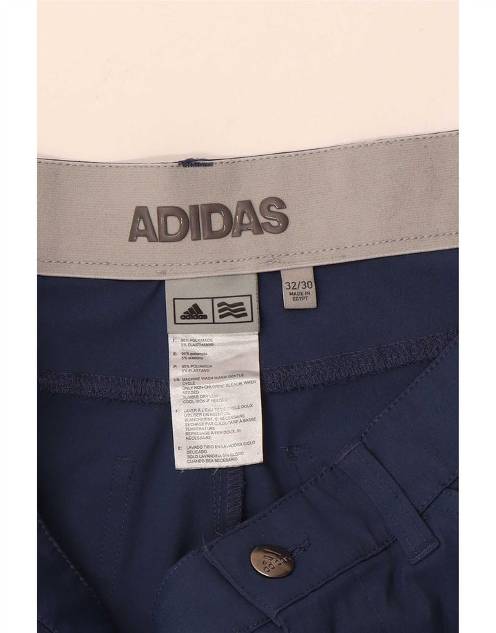 Calça Adidas Masculina Slim Casual W32 L30 Azul Poliamida