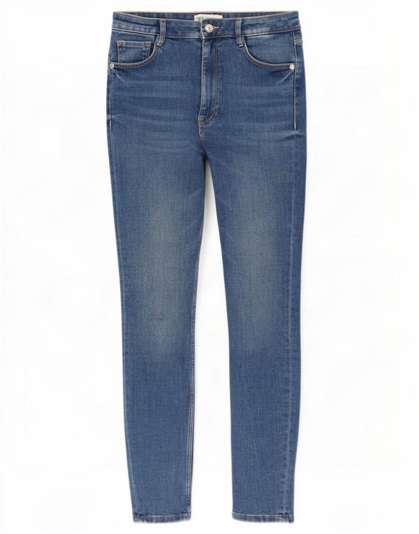 Zara Jeans Skinny Feminino UE 38 Pequeno W28 L27 Azul Algodão