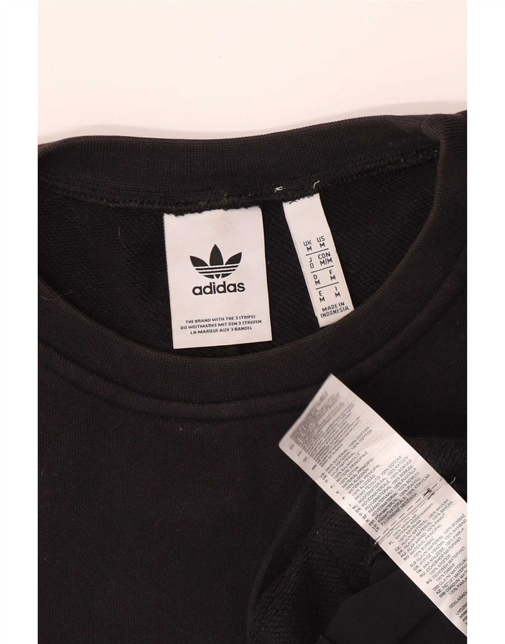 Adidas Mens Moletom Jumper Médio Algodão Preto