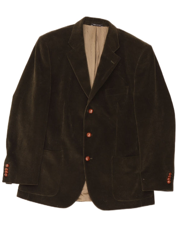 Vintage Mens 3 Button Corduroy Blazer Jacket IT 54 2XL Khaki Viscose