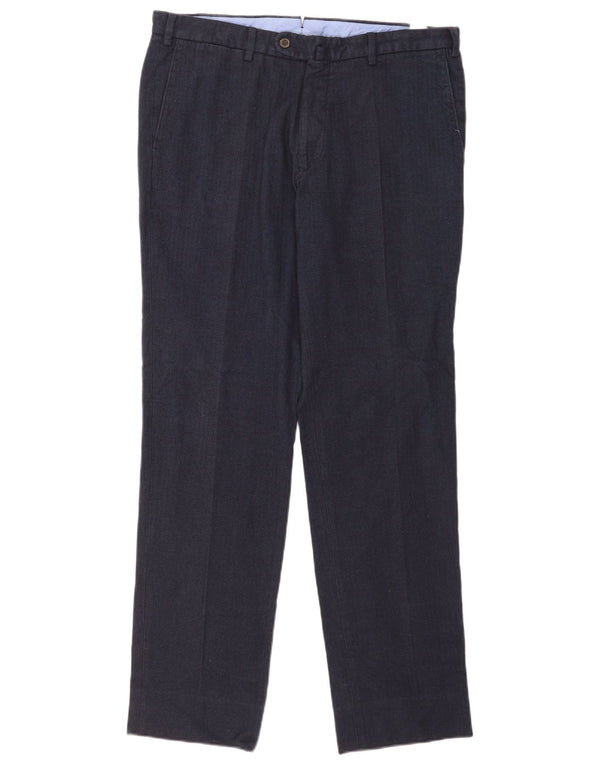 Calça masculina reta Massimo Dutti UE 44 grande W34 L33 azul marinho