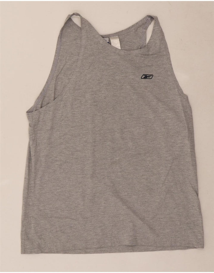 Reebok Mens Vest Top Médio Cinza Algodão Flecked
