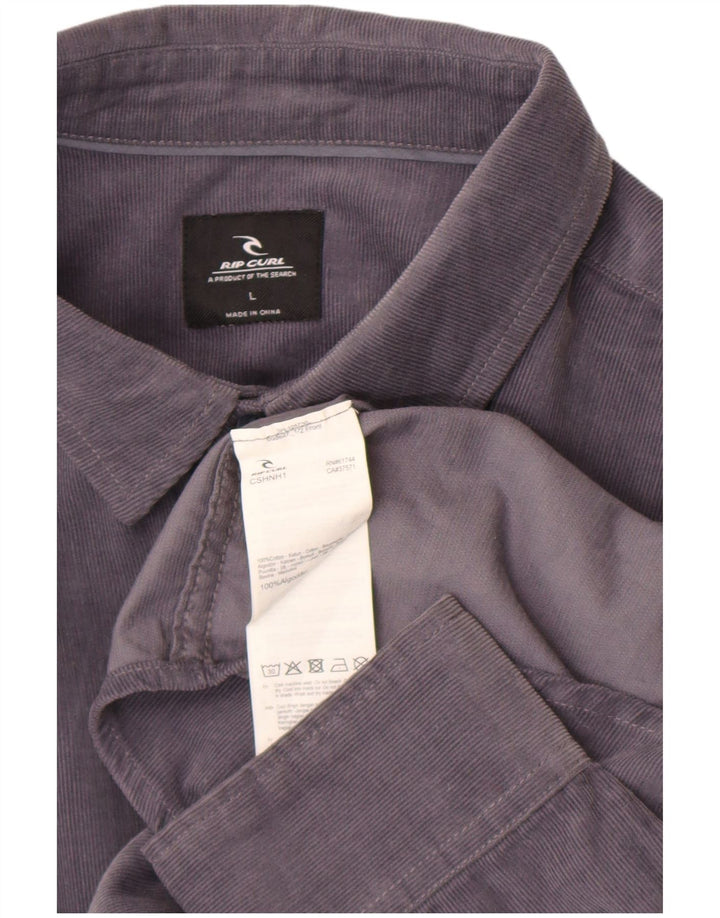 Camisa masculina de veludo Rip Curl grande algodão cinza