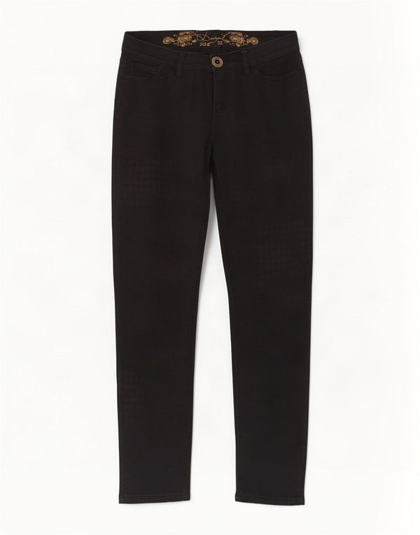 Desigual Jeans Skinny Feminino W32 L32 Preto Houndstooth