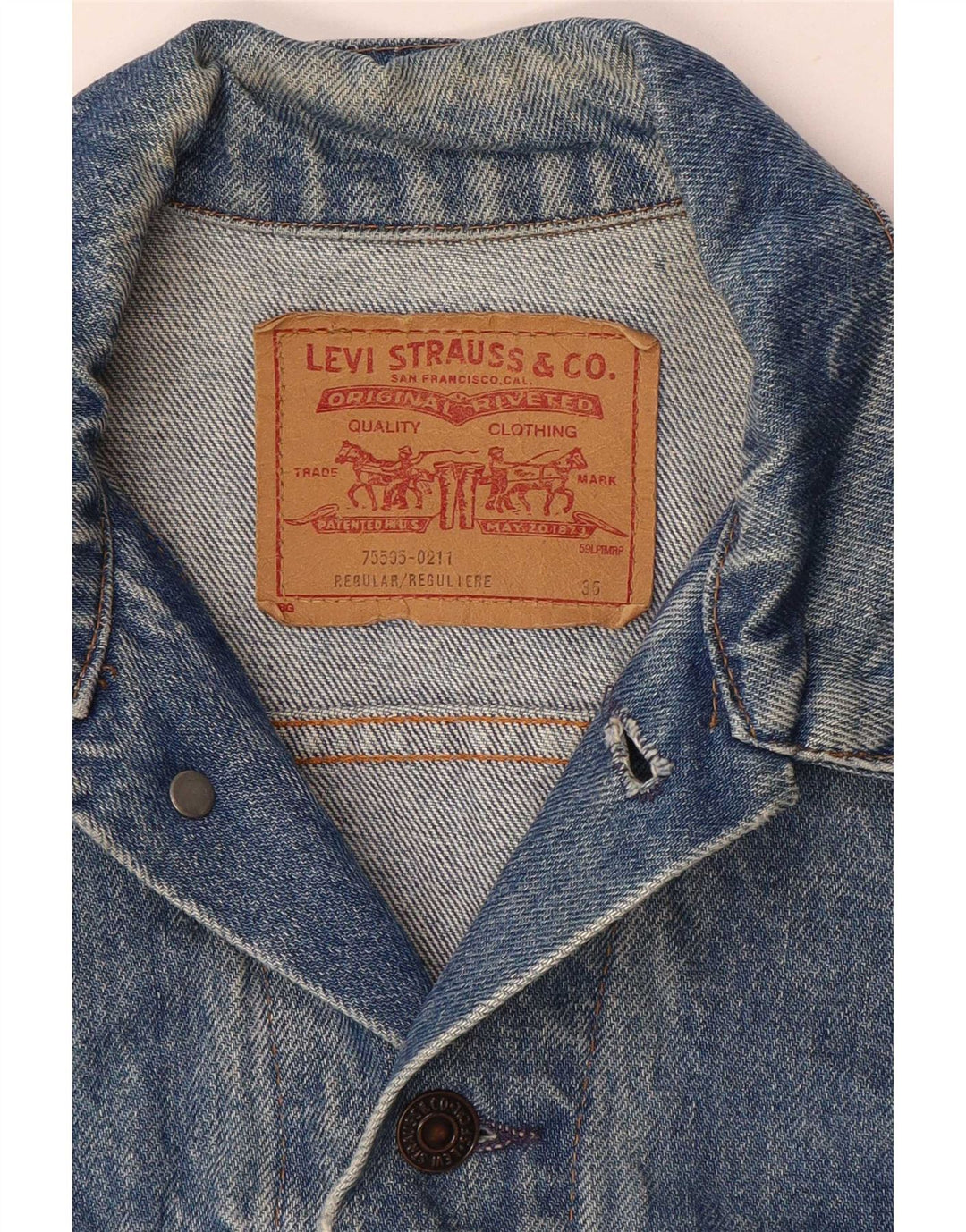 Jaqueta jeans feminina Levi's UK 8 pequena azul