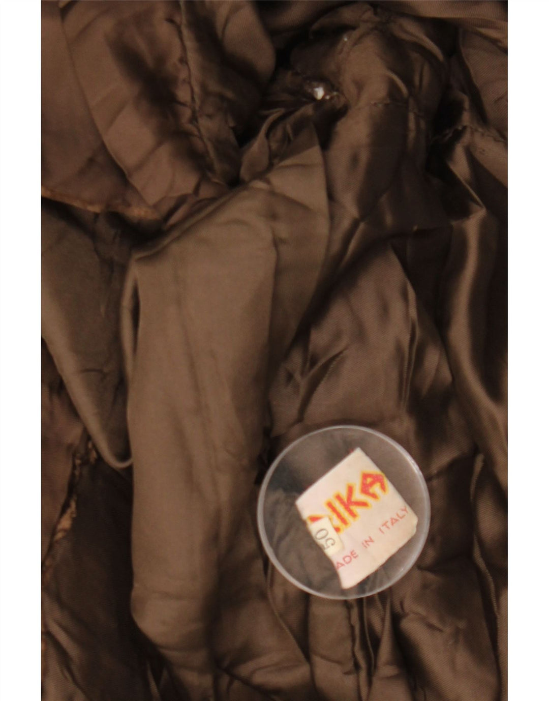 Jaqueta de couro militar masculina VINTAGE IT 50 grande marrom