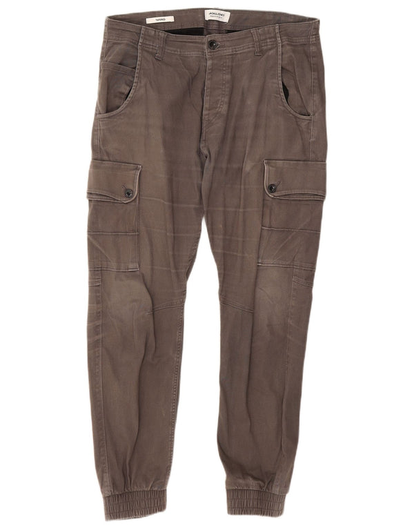 Calça cargo masculina Jack & Jones Tapered Joggers W33 L27 algodão cinza