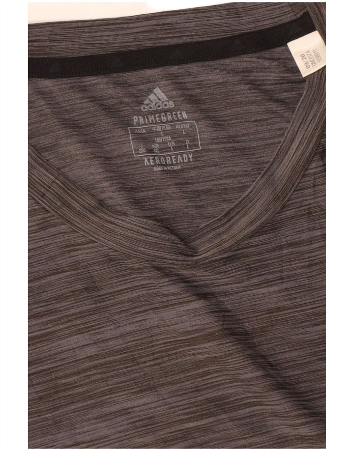 Camiseta masculina Adidas Aeroready Top grande poliéster manchado cinza