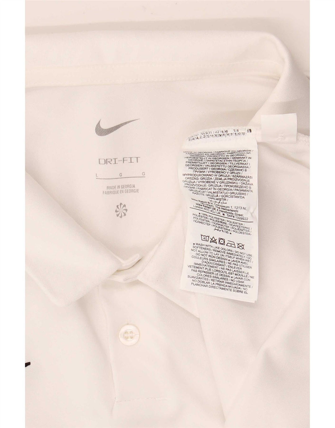Camisa polo masculina Nike Dri Fit grande poliéster branco
