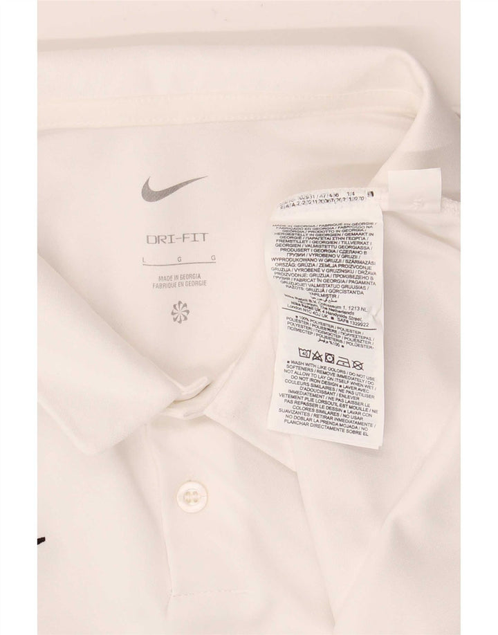 Camisa polo masculina Nike Dri Fit grande poliéster branco